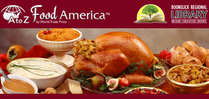 AtoZ Food America logo with Thanksgiving meal