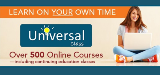 Learn on your own time, over 500 online courses with Universal Class logo